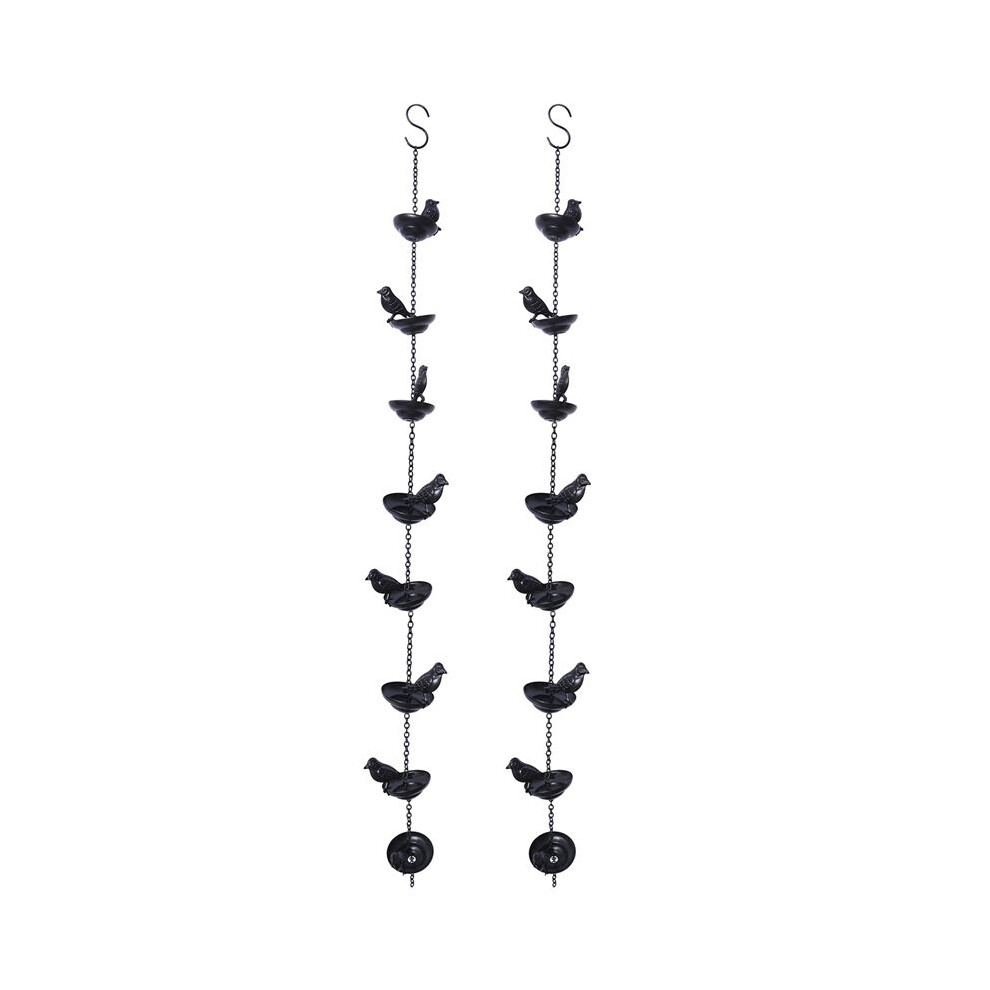 Typecat 2X Mobile Birds Cups Rain Chain For Outside, Rain Chains For Gutters Downspouts Rain Chain For Home,9X7x80cm