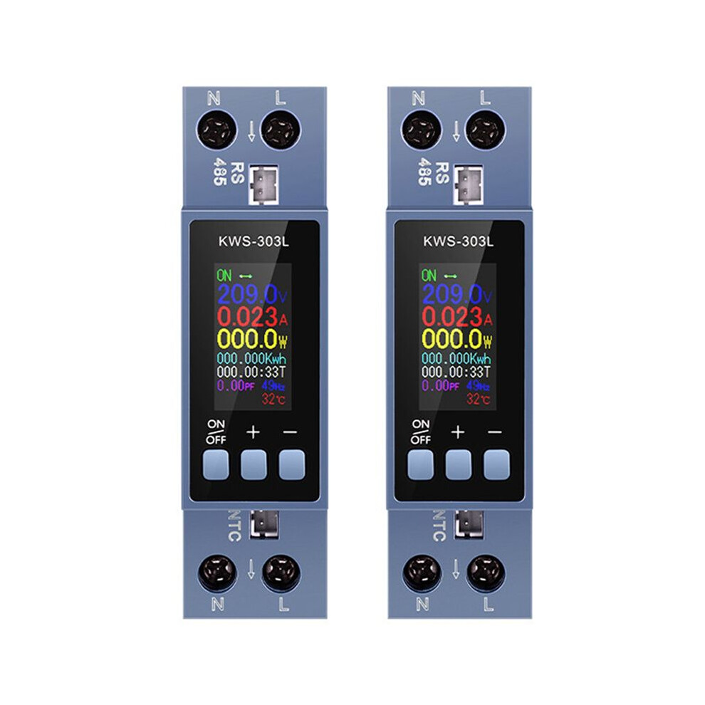 2X Led Digital Meter Din Rail Mount Voltmeter Ammeter Wattmeter Ac 100-290V With Rs485 Kwh Power Meter 6032079601301