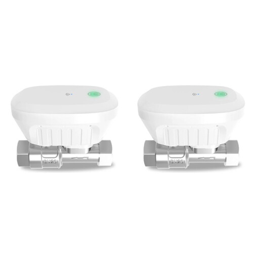 2X Tuya WiFi Water Valve Water Meter Water Flow Rate Water Temperature Display Controller  APP Control US PLUG