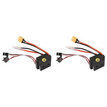 2X Controlador de Velocidade Do Motor Escovado ESC Hobby 60A RC com Escova ESC de Alta Tensão 6-12V 2A BEC para Navio RC e Carro RC ESC,A