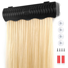 Hair Extension Holder Wall Mounted Organizer for Wigs and Braids, Tangle Storage with Gentle Clamp for Salon or Home