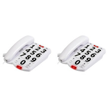 2X  Button Phone for Elderly Seniors, Home Land  Phone One Key for Help Telephone