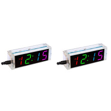 2X DIY Clock Kit Digital Tube Temperature Clock Colorful Display DS1302 Electronic Kit Soldering Subjest Assembly Kit