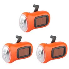 3X Handkurbel-Solar-Taschenlampe, LED-Notlicht, Zelt-Taschenlampe, Notfall-Wander-, Camping- und Überlebensausrüstung
