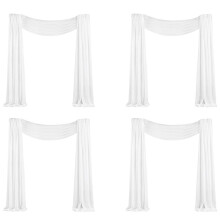 4X Wedding Arch Draping Fabric 1 Panel 29.5Inch X 19.6Ft White Sheer Chiffon Curtain Drapes for Wedding Ceremony