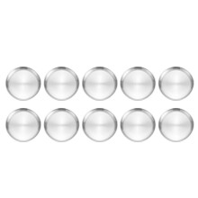 Pack of 10 Stainless Steel Plates, 20 cm Stainless Steel Round Tableware, Sturdy Stainless Steel Plates, Camping Plates
