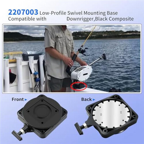2Pack 2207003 Low-Profile Swivel Base Compatible with for Ca-Nnon 3991913 Downrigger Mount 1