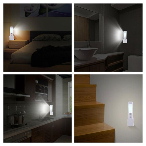 4X 4 in 1 Motion Sensor Wall Light, Power Off LED Night Light Flashlight, Rechargeable Emergency Flashlight EU Plug 2