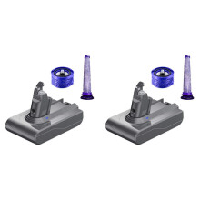 2X 21.6V V6 DC62 Batterij Adapter+Front/Achter Filters Vervangen voor V6 SV04 SV03 DC58 DC59 DC61 DC74 Animal DC72 Stofzuiger