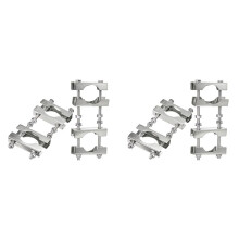 4X Kit de Fixation pour Mât D'Antenne Double, Support de Fixation pour Mât, Mâchoire en V, pour TV, CB, Radio Amateur.