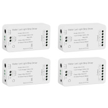 4X Controlador de Tira de Luces LED Wifi Matter Controlador CW Tira de Luces LED Compatible con para Bixb/Siri/para  Home/para Control de Alexa