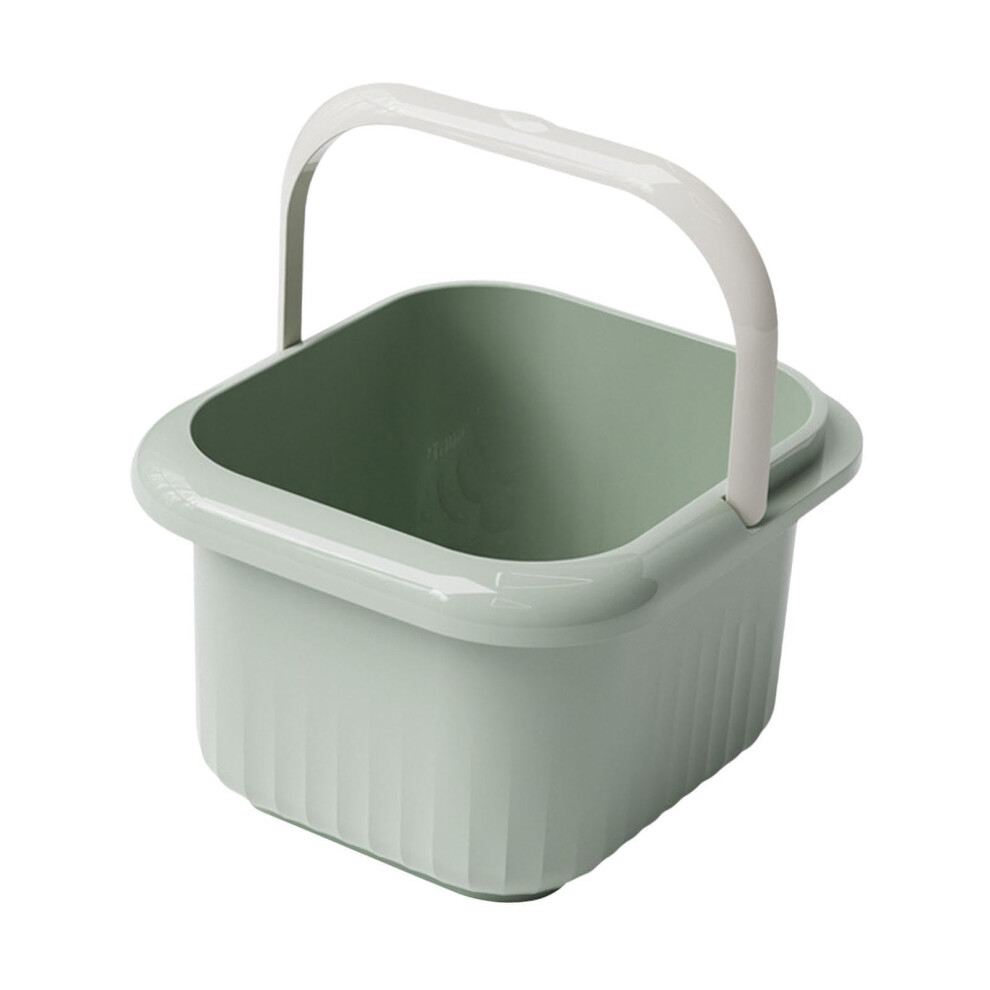 Green Foot Soaking Tub With Builtin Massage Rollers, Durable Plastic Foot Spa Basin For Home Travel