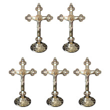 5X Standing Crucifix with Base Alloy for Home Chapel Decoration and Religious Gifts(Gold)