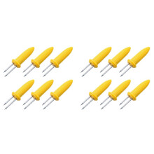 12 Stück Von Mais Ständer Maiskolben Rostfreier Stahl Mais Ständer Gabel Spieße mit Silikon Griff