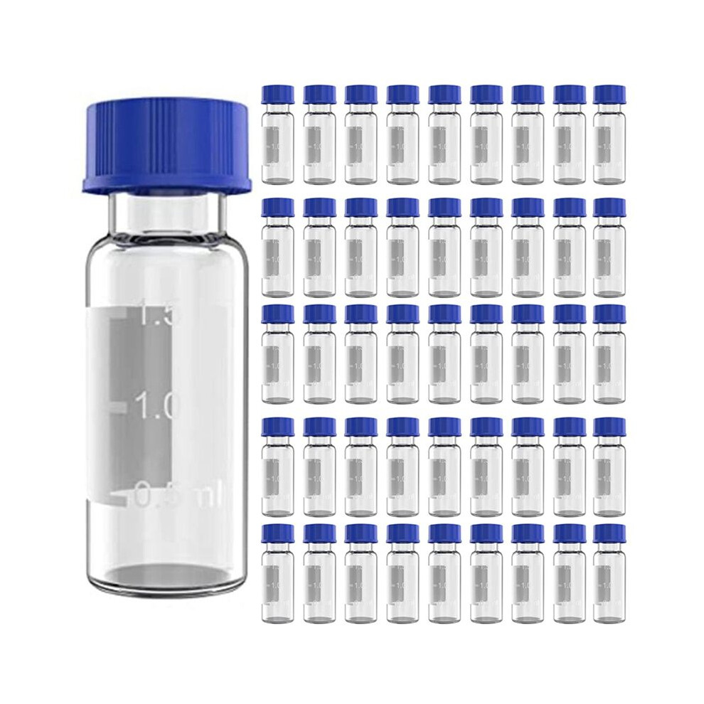 300 Pack Autosampler Vials, 2Ml Hplc Vials, 9-425 Lab Amber Vials With Write- Spot And Graduations,Screw Cap, Clear 4711589418662