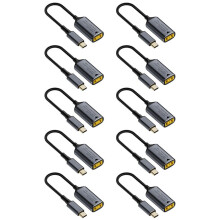 10X 140 W -Laptop-Ladegerät mit Quadratischem Stecker auf 5 V, 9 V, 20 V, USB-C, PD-Netzteil, Konverter, Schnellladekabel für