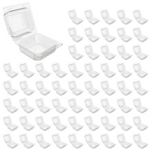 300 Count Clear Plastic Hinged Clamshell Takeout Tray Food Clamshell Containers for Dessert, Cakes, Cookies, Salads