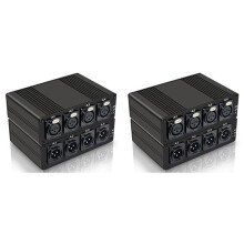 2X 4 Channels XLR Audio Fiber Optical Extender Via SC Fiber Optical to 20Km XLR Balanced Extender Audio EU Plug