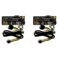 2X VER018 PRO PCI-E Riser Card USB 3.0 Cable 018 PCI Express 1X to 16X Extender PCIe Adapter for BTC Mining(Black)