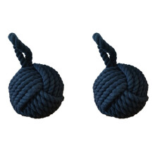 2pc 6Inch Dia.Monkey Fist Rope Knot Nautical Knot Door Stop Decor Tablecloth Weight Weighted Window Wedge C