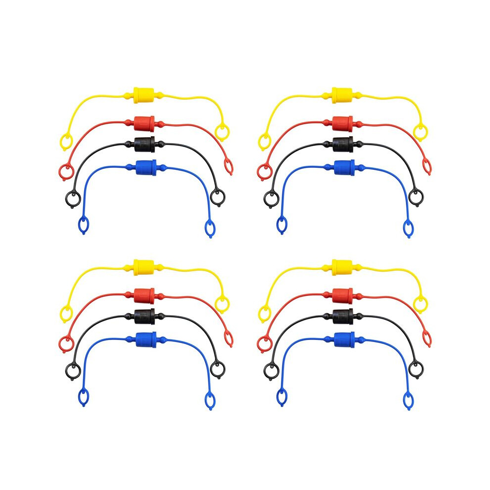 16 Sets Hydraulic Quick Coupler Male Dust Cap And Female Plug Cover, Rubber Dust Caps/Plugs(Iso-A 1/4Inch) 4713494057431