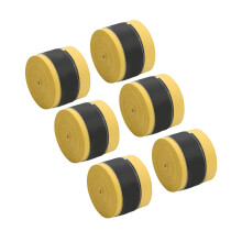 6 Stück PU Tennisracket-Griffband – Gelb, 2,5 cm x 110 cm, Rutschfest