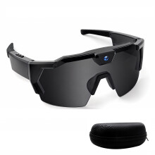 4K Camera Sunglasses with AI Translator, 160+ Languages, Hands Recording, Black for Cycling