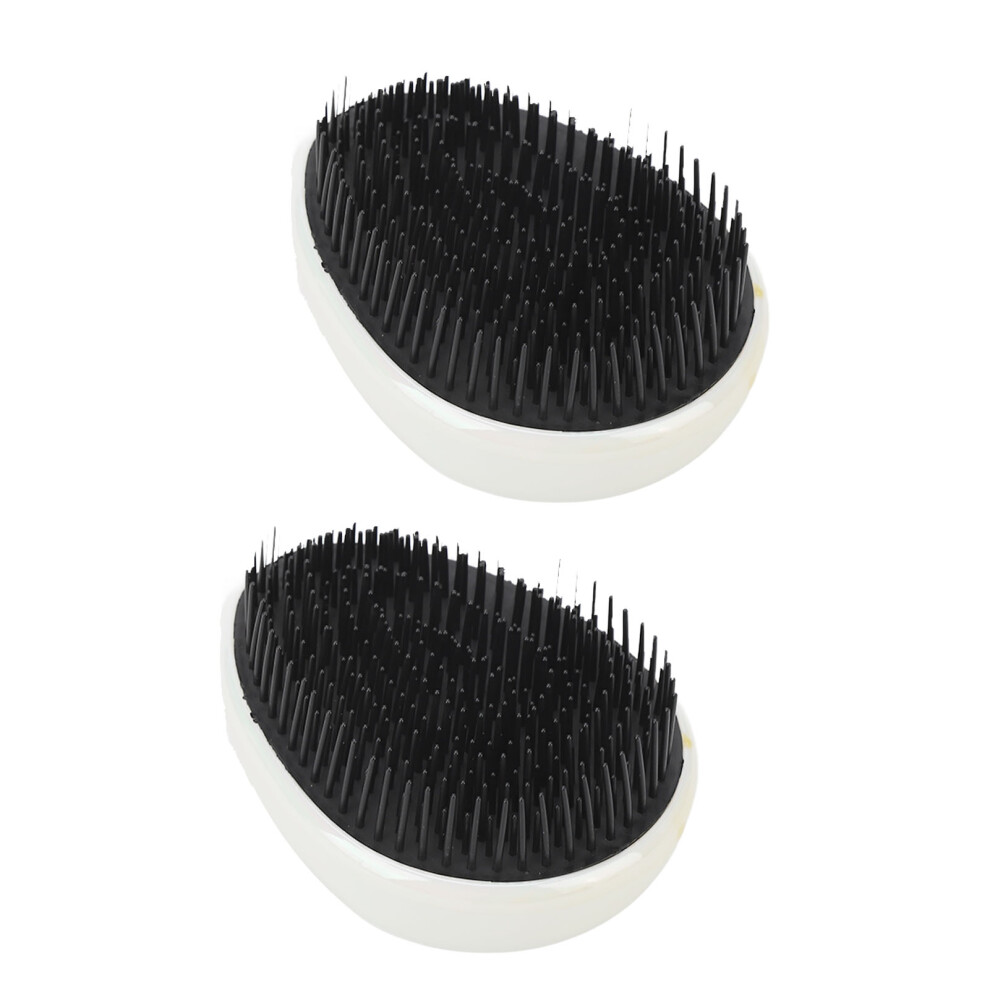 2pcs Egg-Shaped Scalp Massaging Hair Brush | Detangling & Beauty Tool