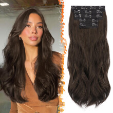 Ponytail Hair Extension Clip In Wavy for Instant Volume Boost and Seamless Color Blend