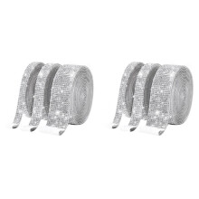 6 Rolls Self Adhesive Crystal Rhinestone Diamond Ribbon - Bling Diamond Stickers Wrap Roll DIY with 2 mm Rhinestones