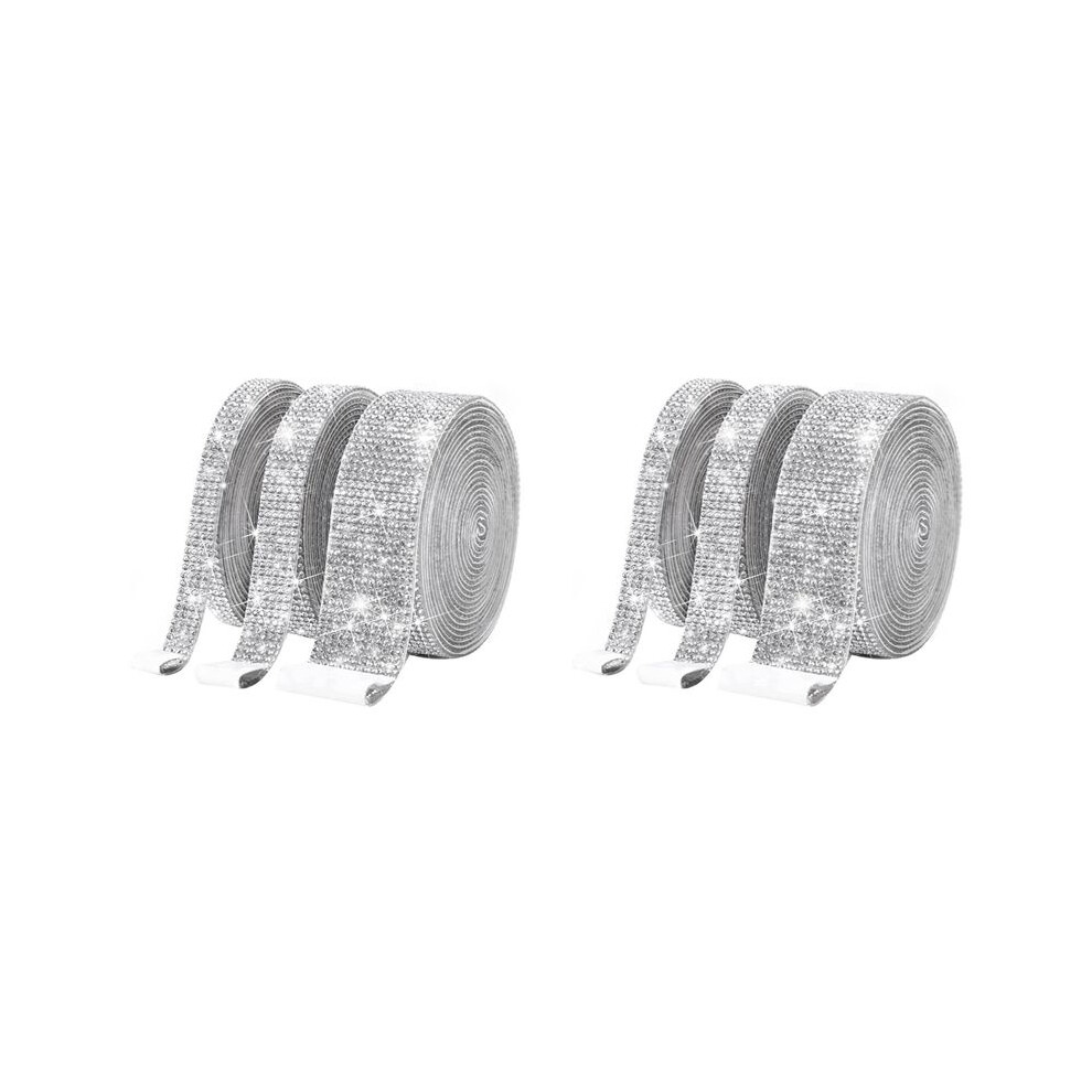 6 Rolls Self Adhesive Crystal Rhinestone Diamond Ribbon - Bling Diamond Stickers Wrap Roll Diy With 2 Mm Rhinestones 6031692419485