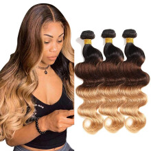 Brazilian Virgin Ombre Honey Blonde Body Wave Hair Extensions T1B/4/27 26 28 30 Inch 3 Bundles