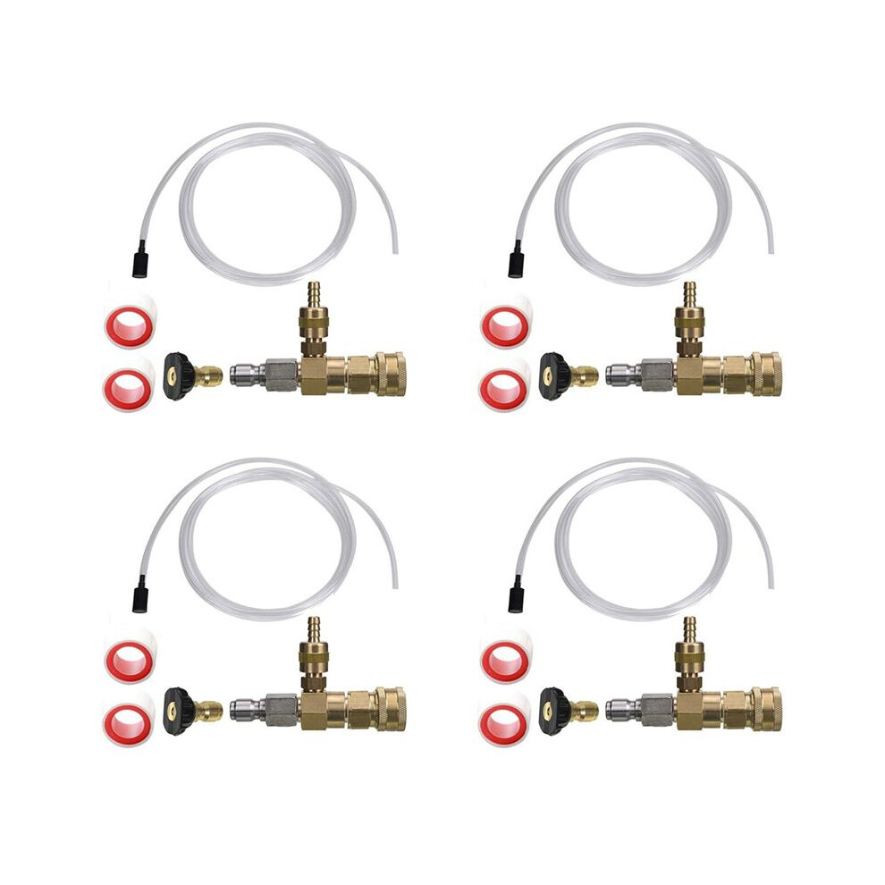 4X Adjustable Chemical Injector Kit,Soap Chemical Injector For Pressure Washer, 3/8 Inch Quick Connect 6032150304213