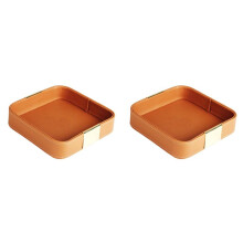 2X Skórzana Taca na Biurko Catchall Taca z Organizerem na Stolik w Przedpokoju do Przechowywania Biżuterii, Zegarka, Portfela na Telefon Pojemnik A
