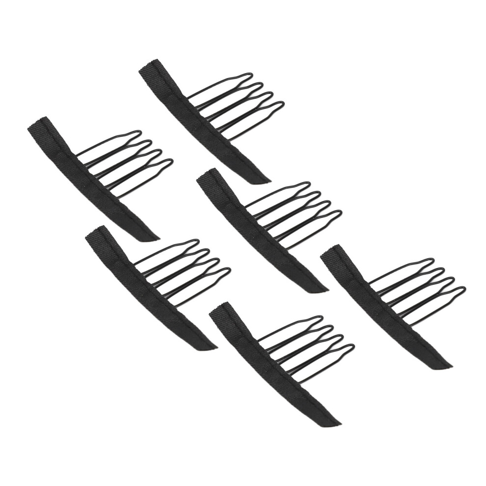 100pcs Stainless Steel Wig Comb Clips 4 Teeth Circular Arc Design