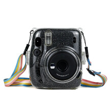 Instant camerahoes compatibel met Instax Mini11, kras- en valbestendig, PVC opberghoes met glanzende poedercoating, transparante beschermhoes.