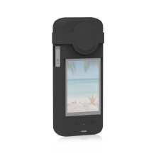 Siliconen beschermhoes met lensdop voor panoramacamera, schokbestendig, compatibel met Insta360 X3 camera-accessoires.