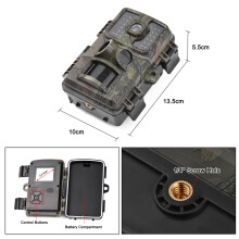 4K wildcamera 16MP, 2,0 inch TFT-scherm, 0,5s trigger, PIR-sensor, infrarood nachtzicht, IP66 waterdicht