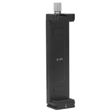 Universele statiefhouder voor tablets en telefoons, inclusief flitsschoenaansluiting, voor verticaal en horizontaal fotograferen.