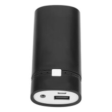 DIY Powerbank behuizing met 2 USB-uitgangen, LCD-display en LED-verlichting, compatibel met 2 oplaadbare 18650-batterijen, zwart.