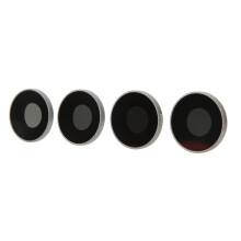 Conjunto de 4 filtros de vidro óptico NDPL para câmera de movimento, compatíveis com DJI Action3: ND8PL, ND16PL, ND32PL e ND64PL.