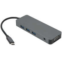10-in-1 USB-C-hub, multiport-adapter, Type-C naar VGA, Dual HD multimedia-interface-adapter, PD-data-opladen, 3-poorts USB-dockingstation