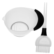 Professional Hair Dye Brush and Bowl Set for Even Color Distribution, Salon and Home Use, White