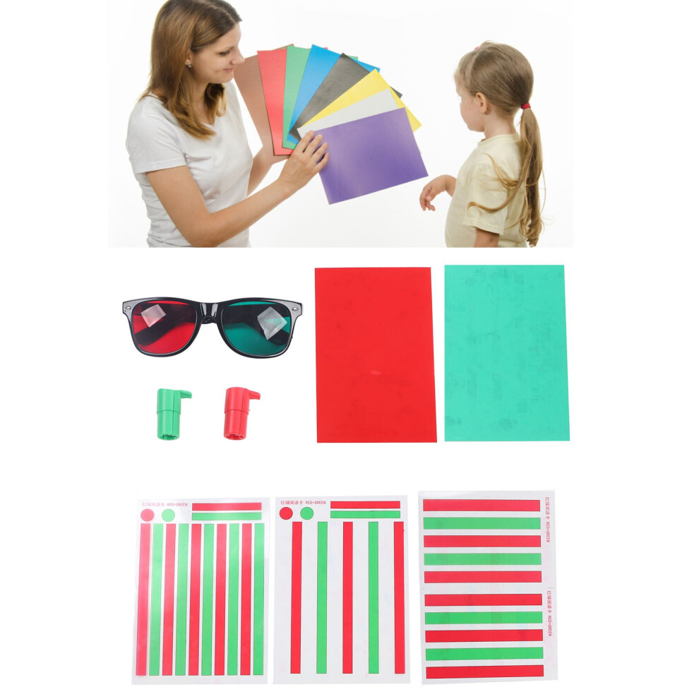 Red/Green Vision Correction Cards For Myopia, Strabismus & Amblyopia, Abs Reading Aid