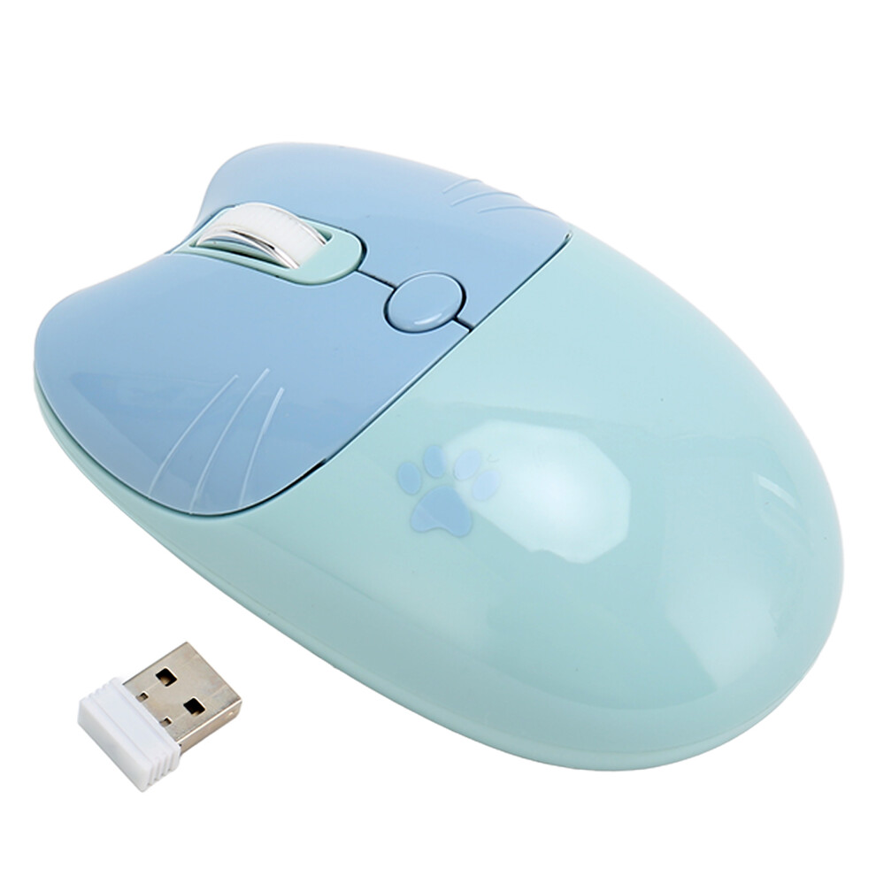 Wireless Tooth 5.1/2.4Ghz Silent Click Office Mouse, Blue 5031389899942