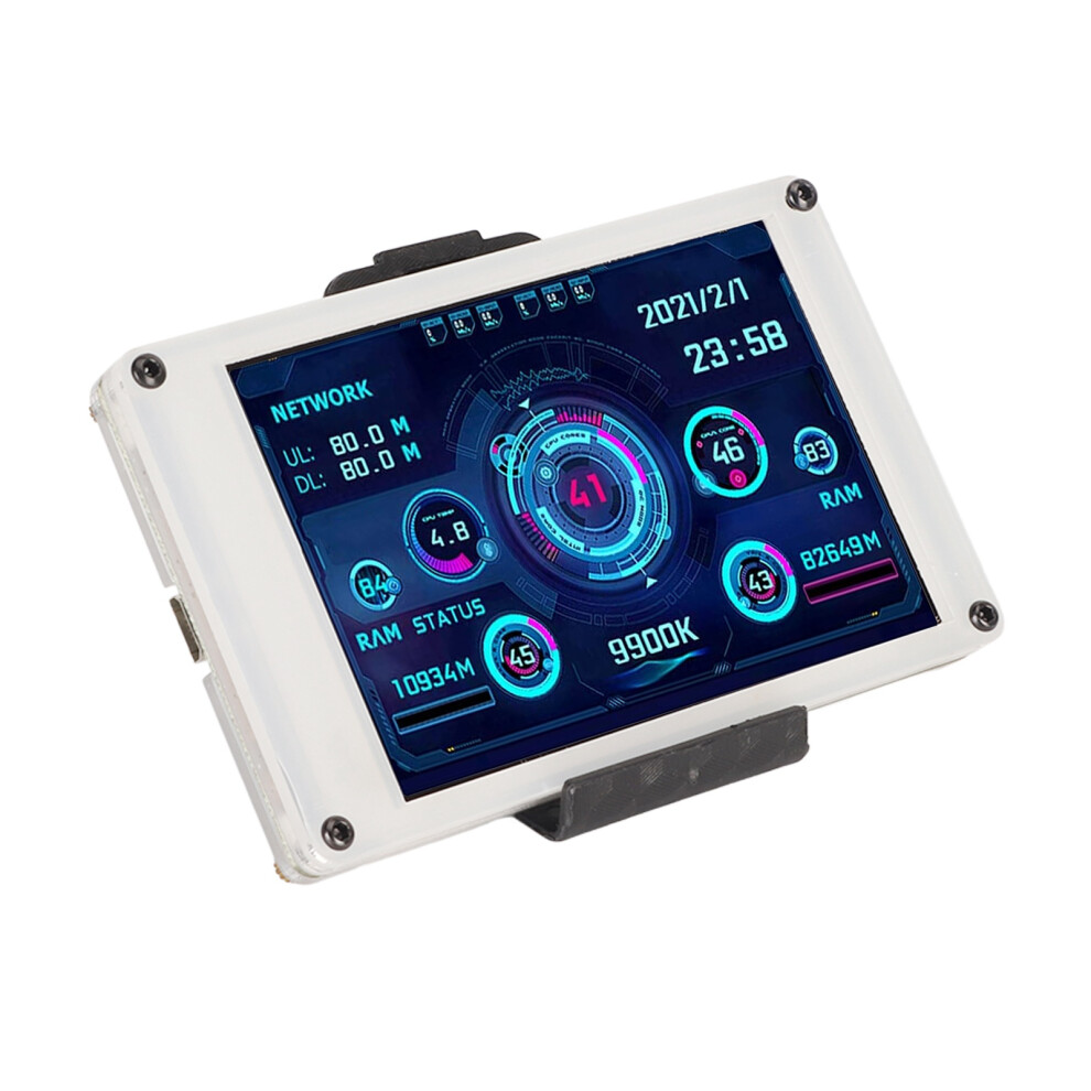 3.5In Ips Dual Usb Pc Temp Monitor, 320X480 White 6901389899923