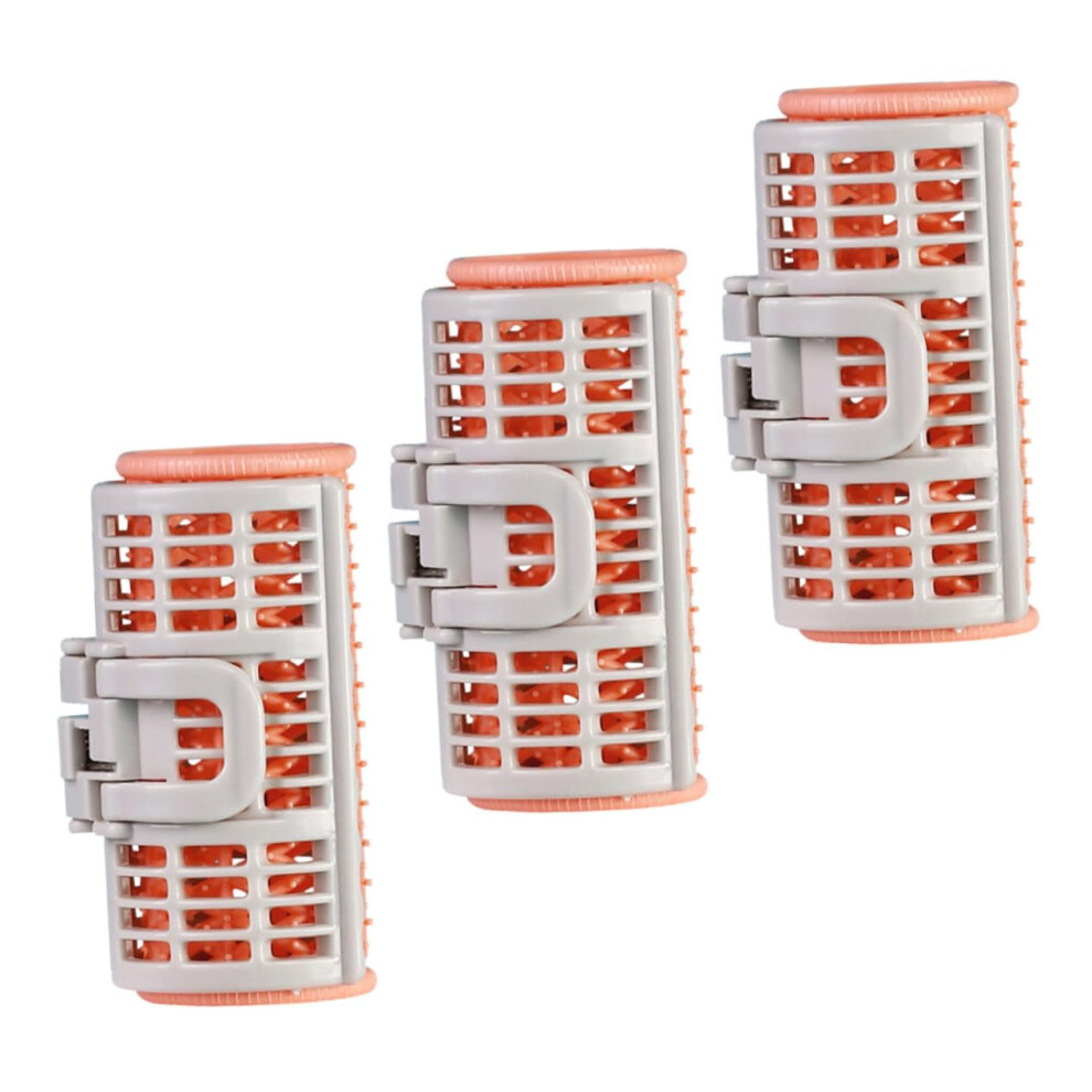 Jumbo Self Grip Hair Rollers with Clips for Bang Styling and Volumizing Curls, 3pcs Set