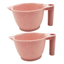 2pcs Hair Dye Mixing Bowl Set with Ergonomic Handle Reusable Plastic for Salon and Home Use