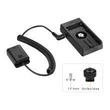 Andoer NP-F970 auf NP-FW50 Dummy-Akkuhalterungsplatte Adapter Federkabel Zubehör Ersatz für Sony α7 α7R α7sII α7II α6500 A6300 α7RII NEX-Serie