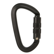 Aluminium Alloy D-Shaped Auto Lock Carabiner Clip for Hammock Keychain Black